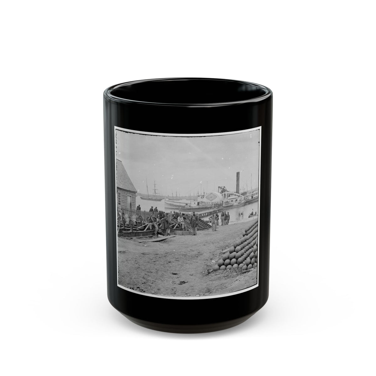 Yorktown, Va. Embarkation For White House Landing, Va. (U.S. Civil War) Black Coffee Mug