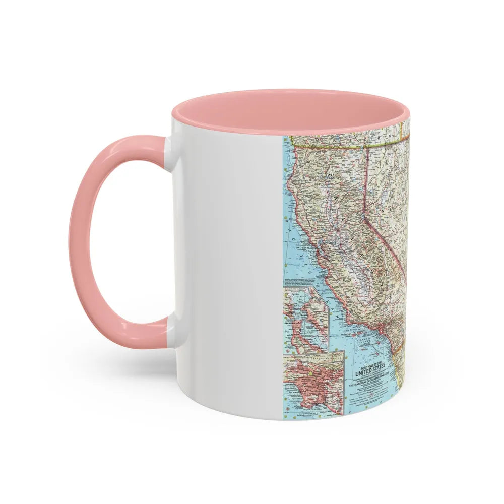 USA - Southwestern (1959) (Map) Accent Coffee Mug-Go Mug Yourself