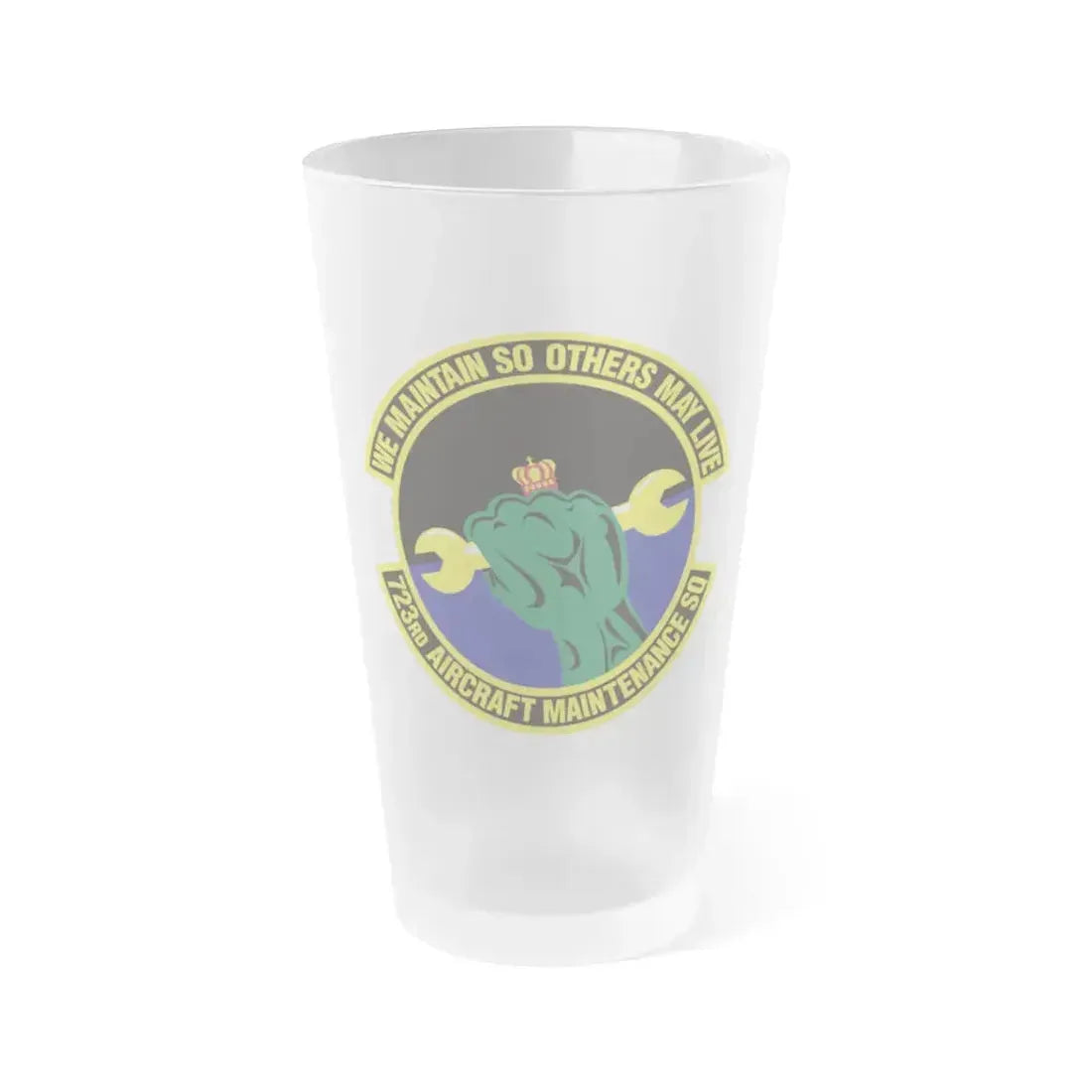 723d Aircraft Maintenance Squadron (U.S. Air Force) Frosted Pint Glass 16oz 16oz Frosted - Go Mug Yourself