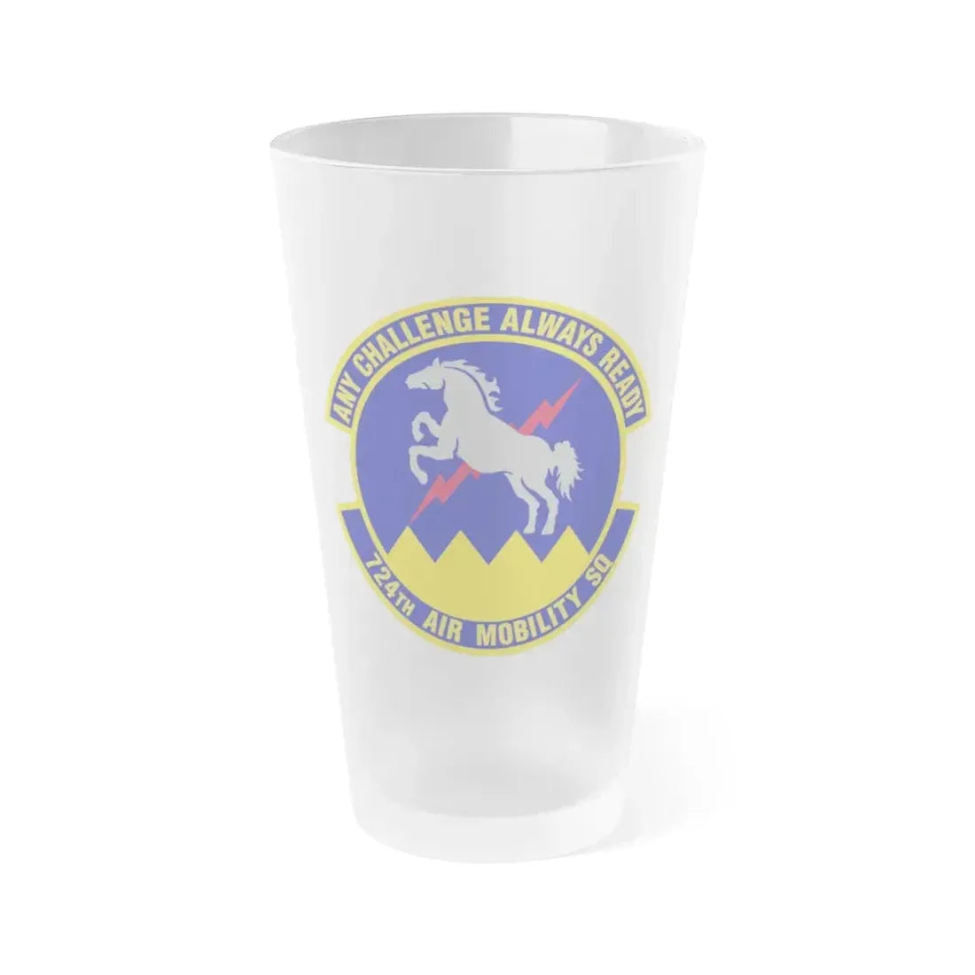 724 Air Mobility Sq AMC (U.S. Air Force) Frosted Pint Glass 16oz Default Title - Go Mug Yourself