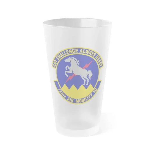 724 Air Mobility Sq AMC (U.S. Air Force) Frosted Pint Glass 16oz Default Title - Go Mug Yourself