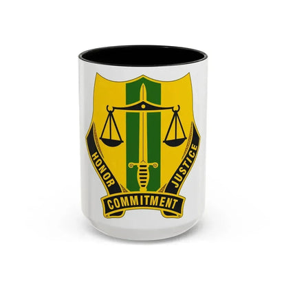724 Military Police Battalion (U.S. Army) Accent Coffee Mug 15oz Black - Go Mug Yourself