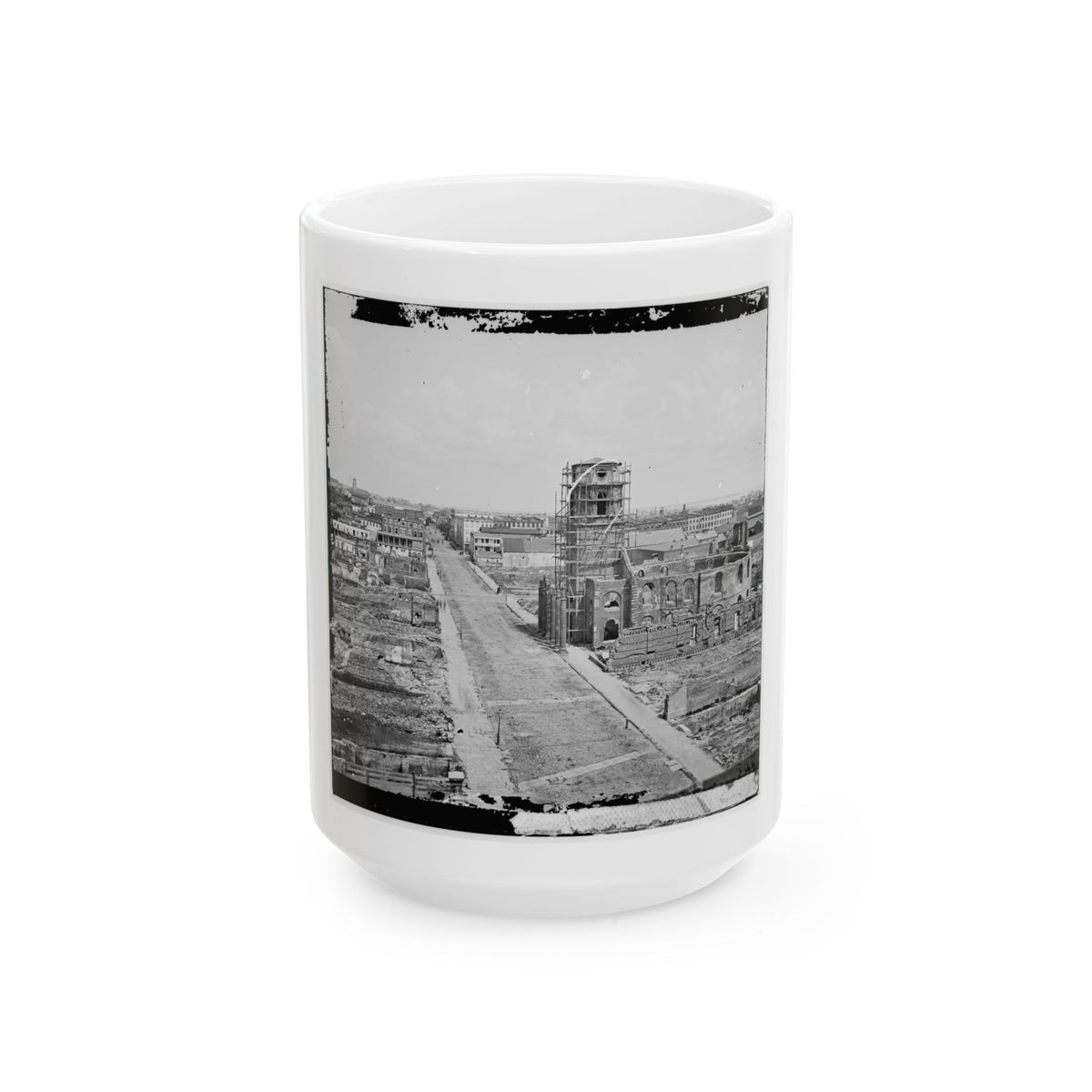 Charleston, S.C. View From Roof Of The Mills House, Looking Up Meeting Street; Ruins Of The Circular Church In Center (U.S. Civil War) White Coffee Mug