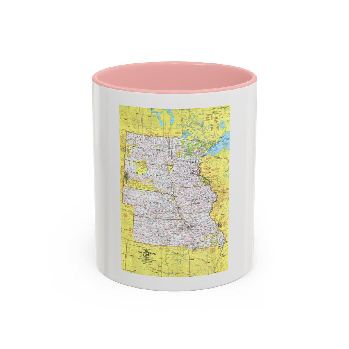 USA - North Central States 1 (1974) (Map) Accent Coffee Mug