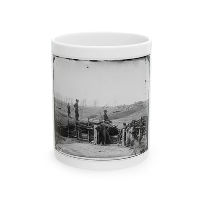 Manassas, Va. Confederate Fortifications, With Federal Soldiers (U.S. Civil War) White Coffee Mug