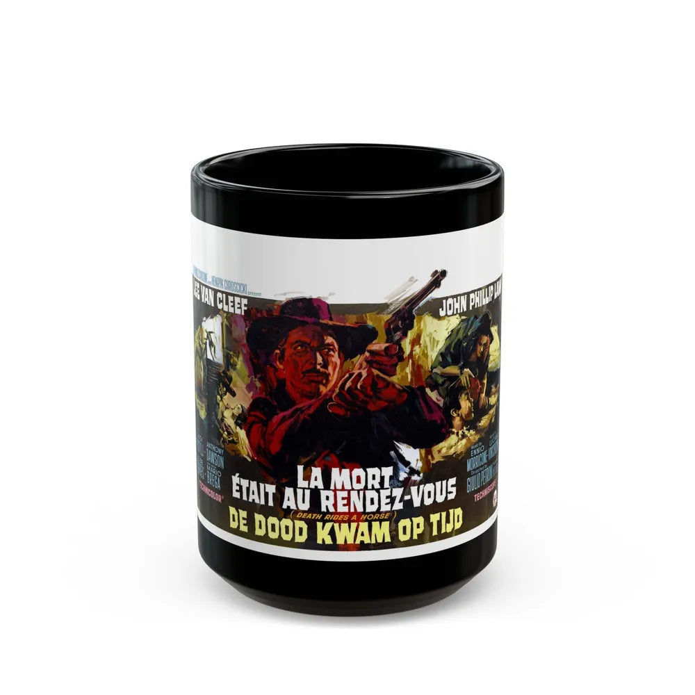 DEATH RIDES A HORSE (BELGIUM) 1967 Movie Poster - Black Coffee Mug-15oz-Go Mug Yourself