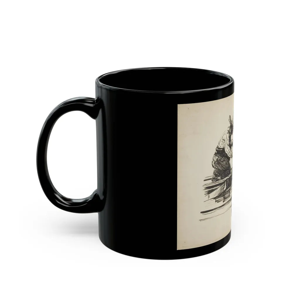 Blue Book Magazine Illustration - Black Coffee Mug-Go Mug Yourself