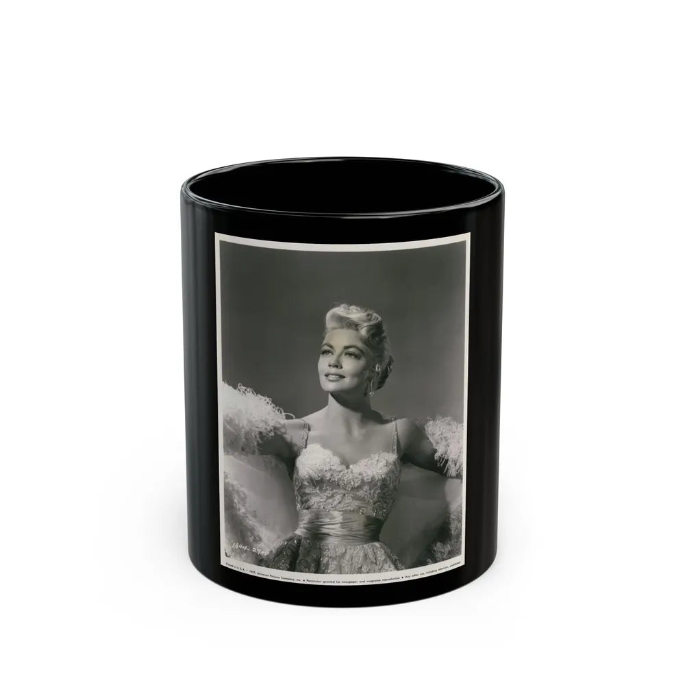 Dorothy Malone #137 (Vintage Female Icon) Black Coffee Mug-11oz-Go Mug Yourself