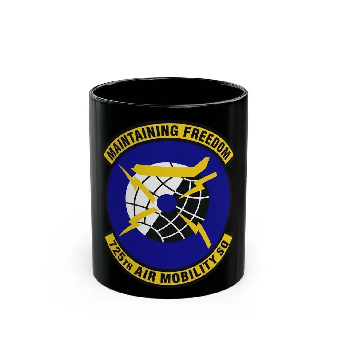 725 Air Mobility Squadron AMC (U.S. Air Force) Black Coffee Mug 11oz - Go Mug Yourself