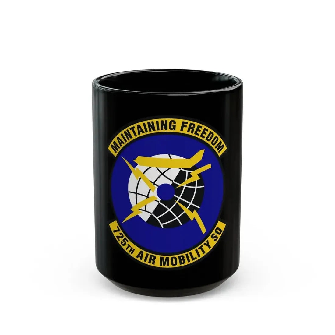 725 Air Mobility Squadron AMC (U.S. Air Force) Black Coffee Mug - Go Mug Yourself