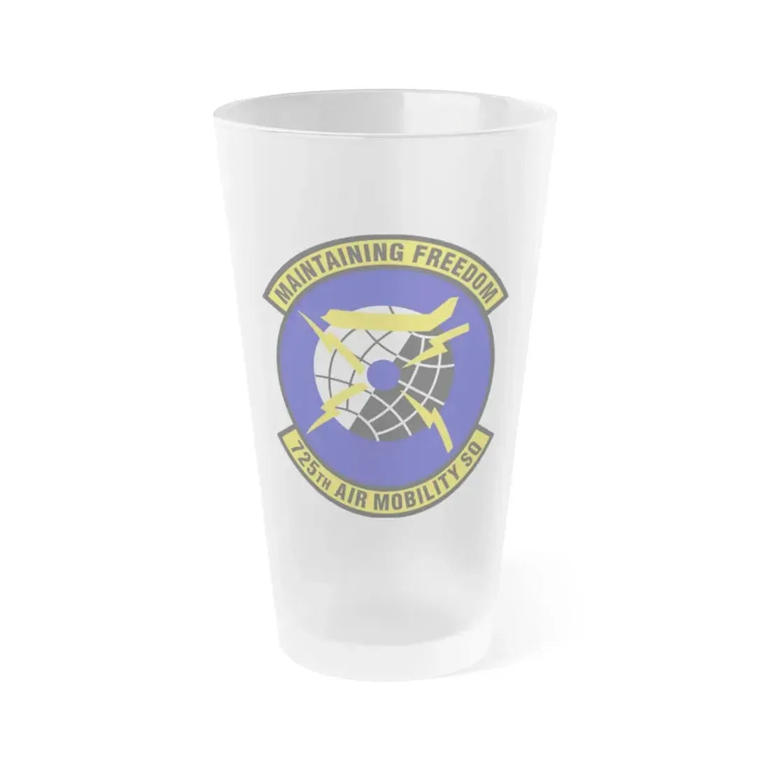 725 Air Mobility Squadron AMC (U.S. Air Force) Frosted Pint Glass 16oz Default Title - Go Mug Yourself