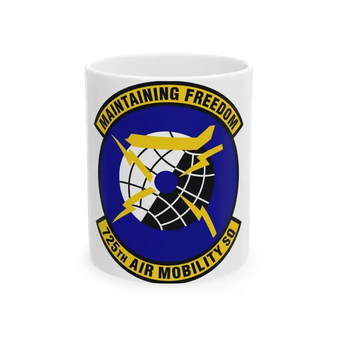 725 Air Mobility Squadron AMC (U.S. Air Force) White Coffee Mug - Go Mug Yourself