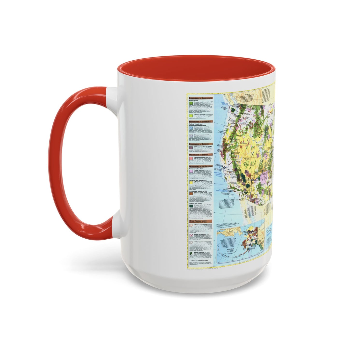 USA - Terres fédérales dans les cinquante États (1996) (Carte) Tasse à café décorative