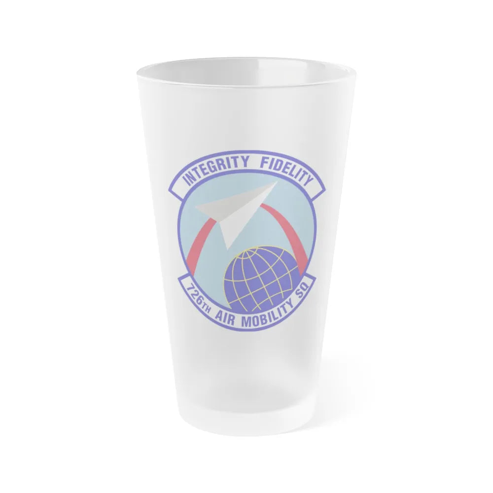 726 Air Mobility Sq AMC (U.S. Air Force) Frosted Pint Glass 16oz-Go Mug Yourself