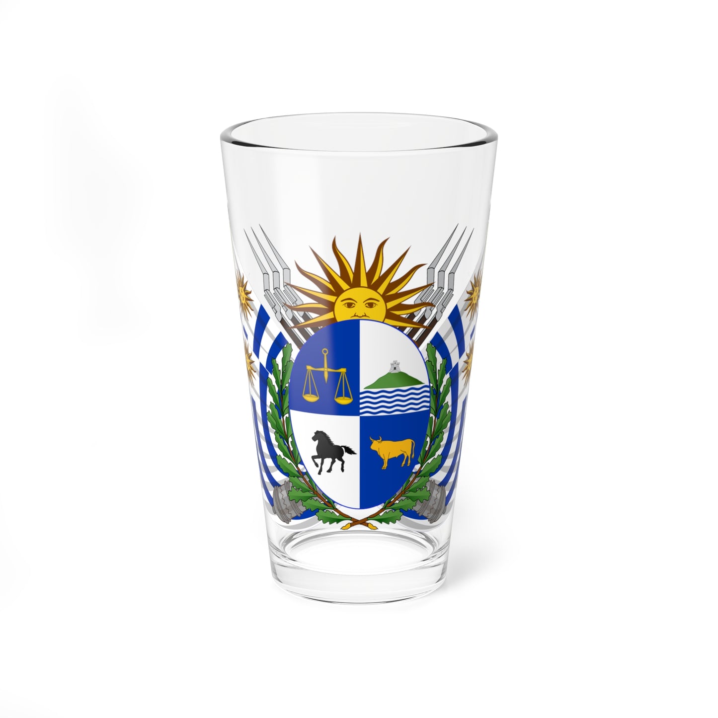 Coat of arms of Uruguay 1829-1908 (Uruguay) (Coat of Arms) Pint Glass 16oz
