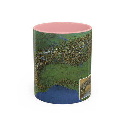 Alps, The - Europe's Backbone (1965) (Map) Accent Coffee Mug