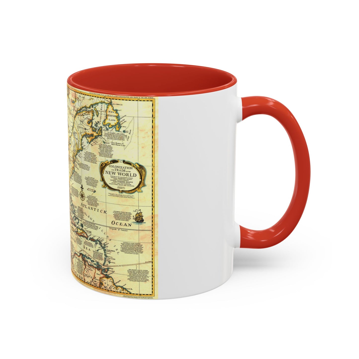 North America - Colonization and Trade (1977) (Map) Accent Coffee Mug