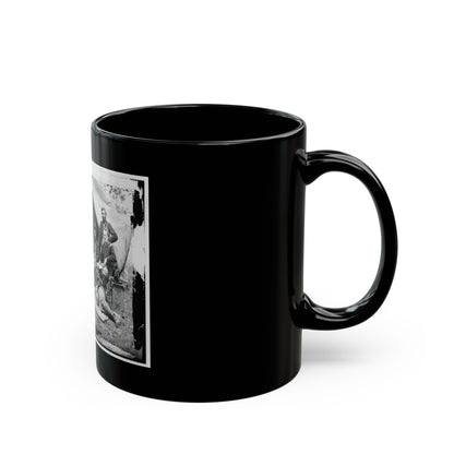 The Peninsula, Va. The Staff Of Gen. Fitz-John Porter; Lts. William G. Jones And George A. Custer Reclining (U.S. Civil War) Black Coffee Mug