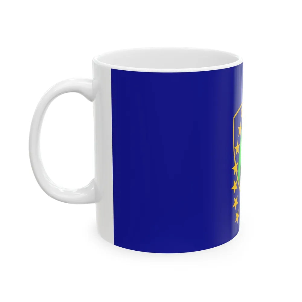 Flag of Tuzla Canton Bosnia and Herzegovina - White Coffee Mug-Go Mug Yourself