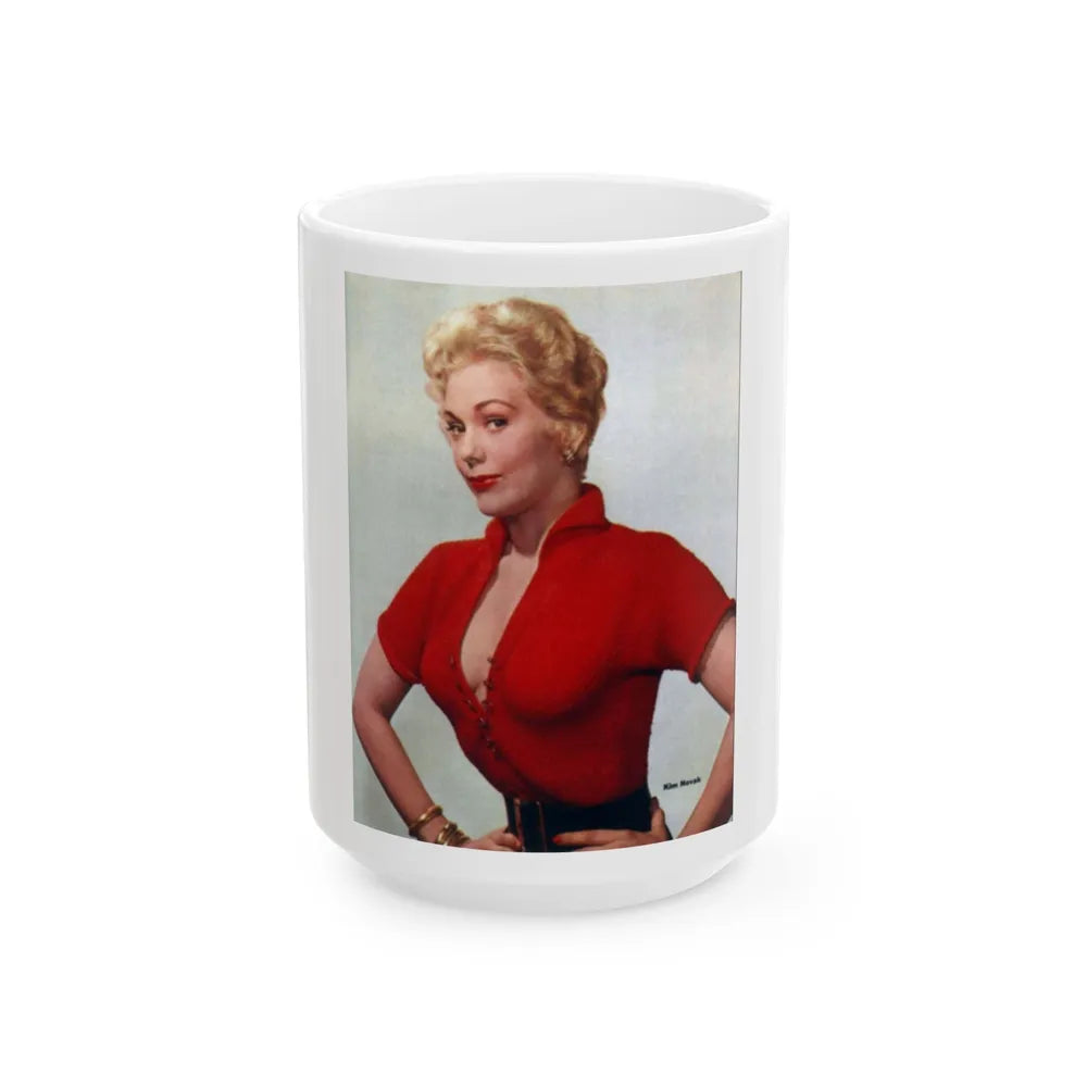 Kim Novak #65 (Vintage Female Icon) White Coffee Mug-15oz-Go Mug Yourself