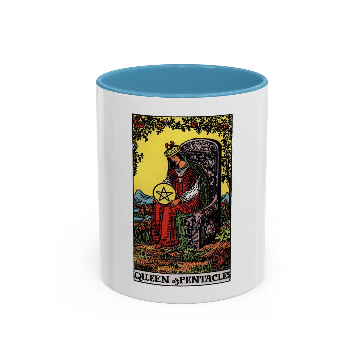 The Queen of Pentacles (Tarot Card) Accent Coffee Mug