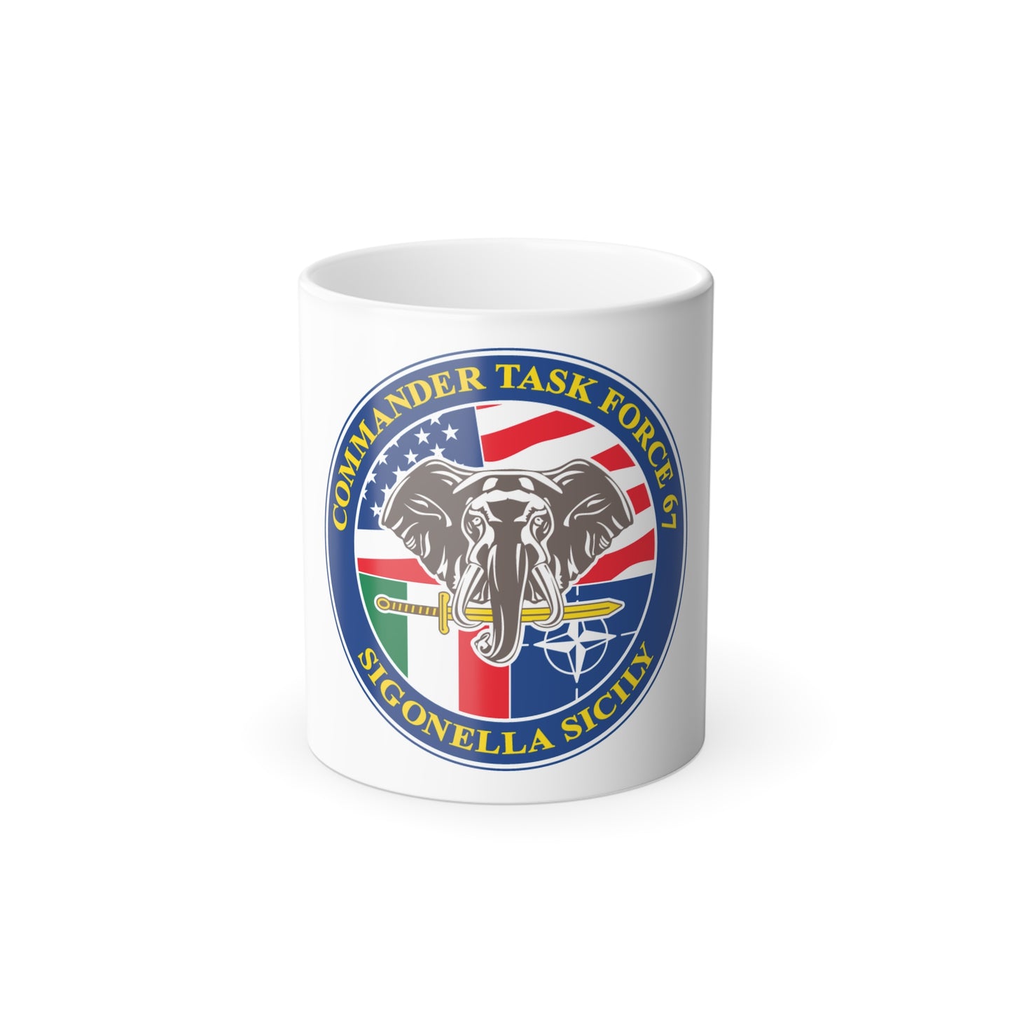 Commander Task Force 67 Sigonella Sicily CTF 67 (U.S. Navy) Color Changing Mug 11oz