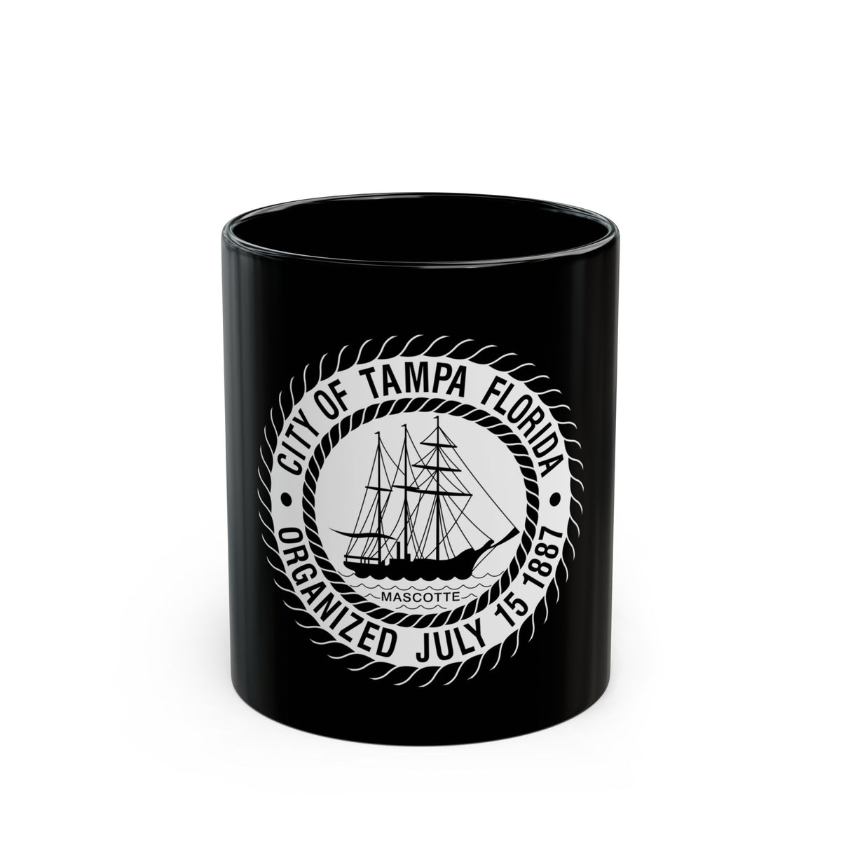 Seal of Tampa Florida - Black Coffee Mug