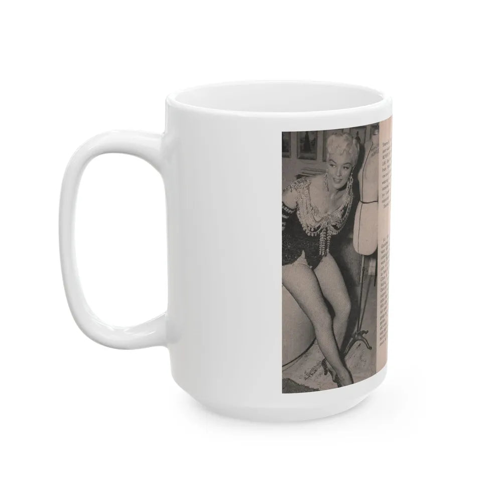 Sheree North #157 - Pages 20 & 21 from 66 PHOTOGRAPHS OF Sheree NORTH U.K. Pocket Mag. (Vintage Female Icon) White Coffee Mug-Go Mug Yourself