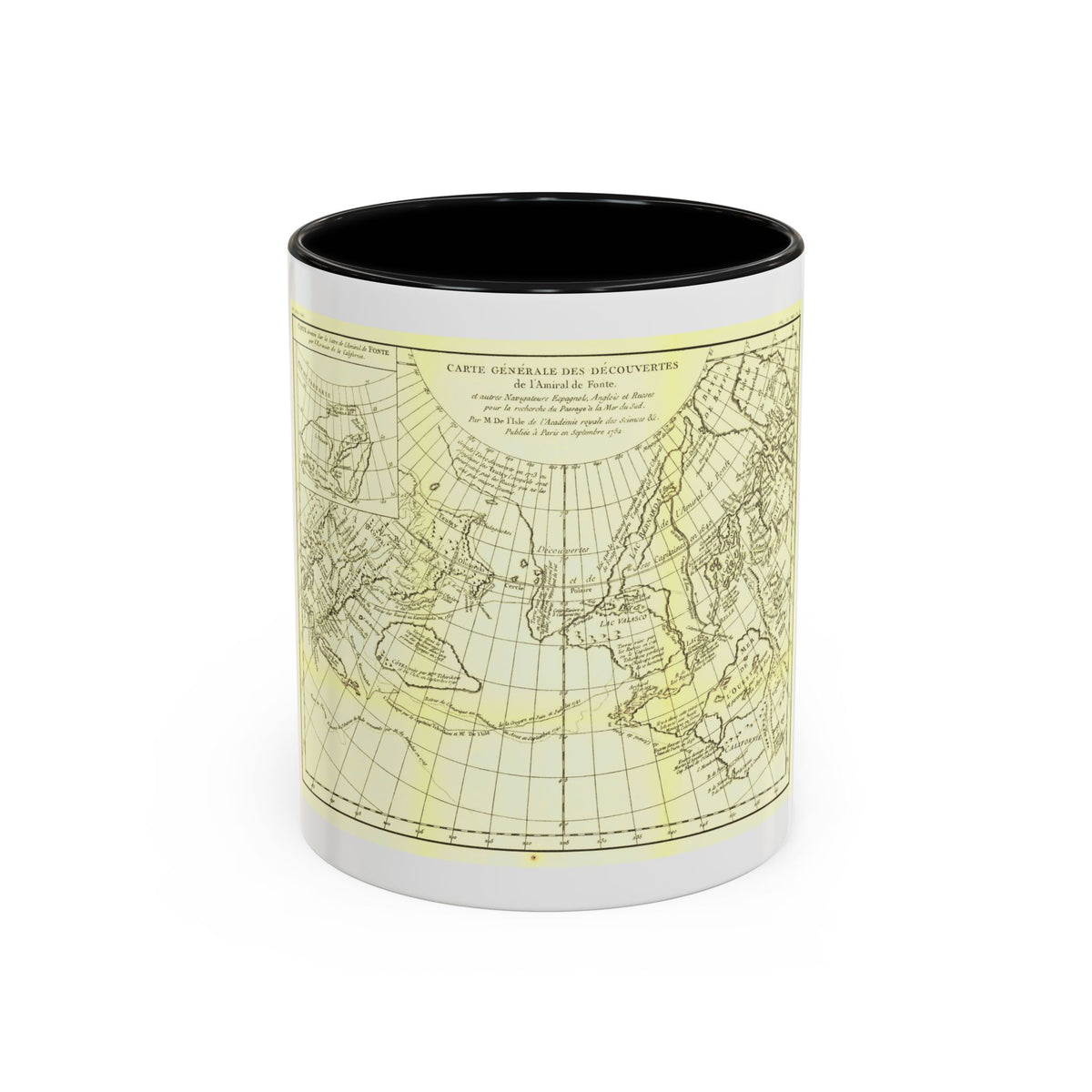 Asia - Carte Generale des Decouvertes (1892) (Map) Accent Coffee Mug