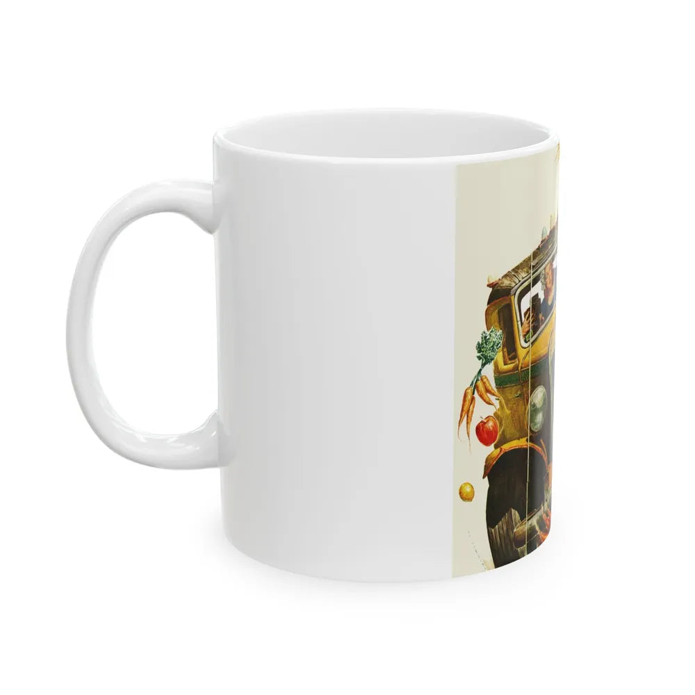 Driving Lesson Gone Bad, Collier's magazine, 1946 - White Coffee Mug-Go Mug Yourself