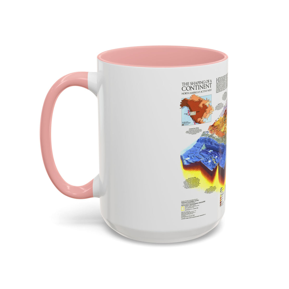North America - The Shaping of a Continent (1985) (Map) Accent Coffee Mug