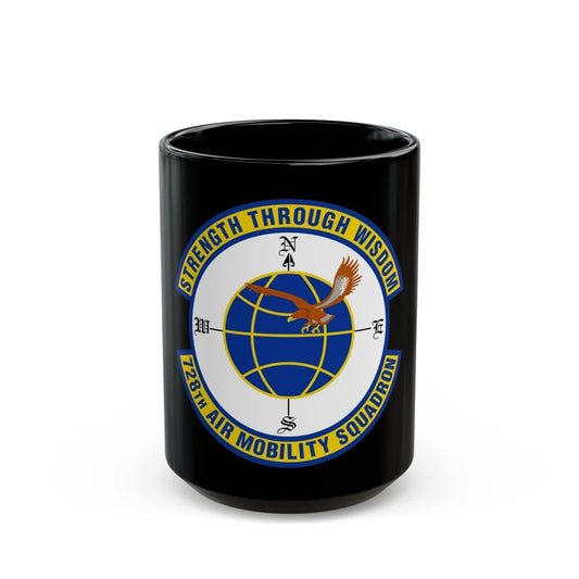 728 Air Mobility Squadron AMC (U.S. Air Force) Black Coffee Mug-15oz-Go Mug Yourself