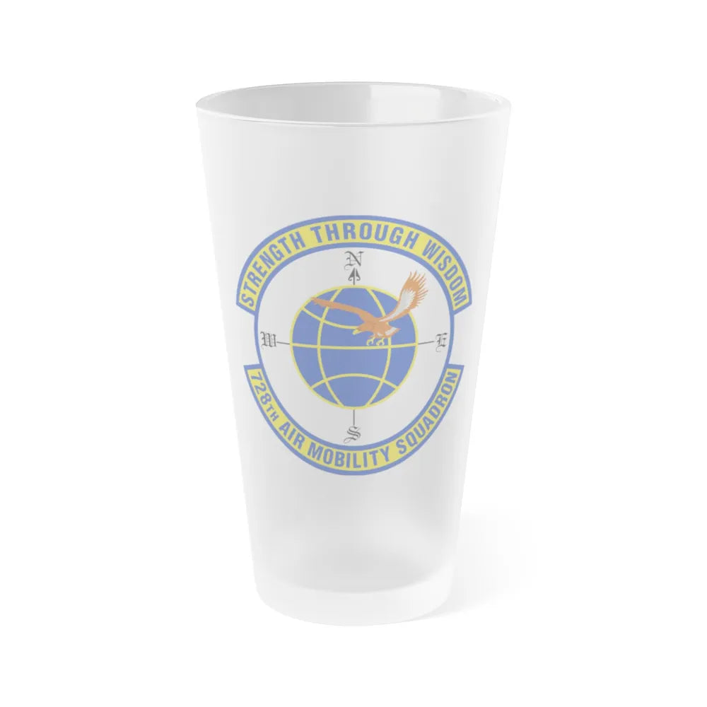 728 Air Mobility Squadron AMC (U.S. Air Force) Frosted Pint Glass 16oz-Go Mug Yourself