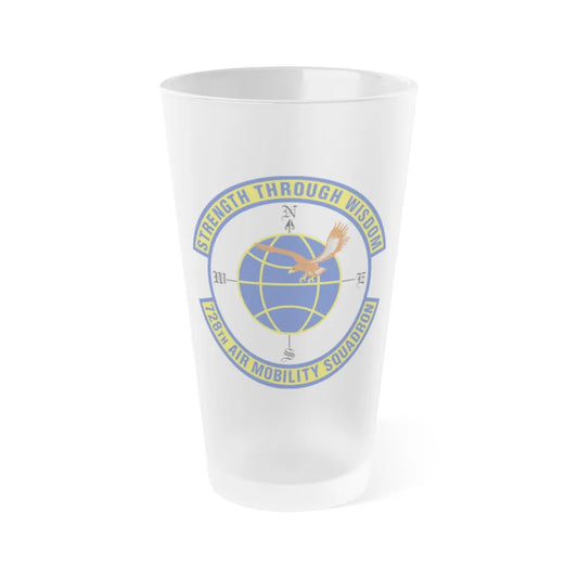 728 Air Mobility Squadron AMC (U.S. Air Force) Frosted Pint Glass 16oz-Go Mug Yourself