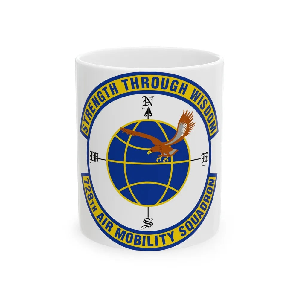 728 Air Mobility Squadron AMC (U.S. Air Force) White Coffee Mug-11oz-Go Mug Yourself