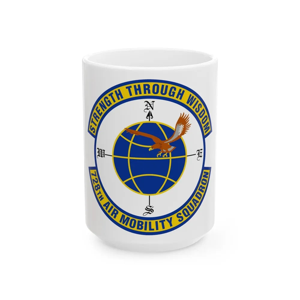 728 Air Mobility Squadron AMC (U.S. Air Force) White Coffee Mug-15oz-Go Mug Yourself