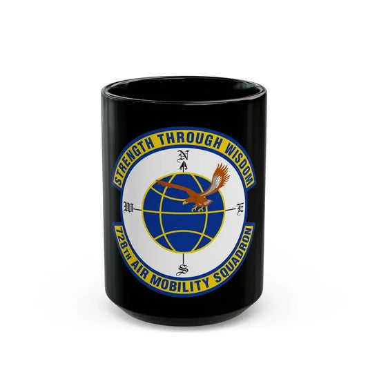 728 Air Mobility Squadron AMC (U.S. Air Force) Black Coffee Mug 15oz - Go Mug Yourself
