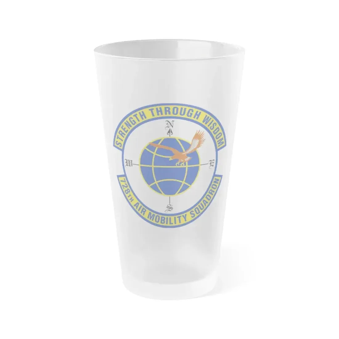 728 Air Mobility Squadron AMC (U.S. Air Force) Frosted Pint Glass 16oz Default Title - Go Mug Yourself