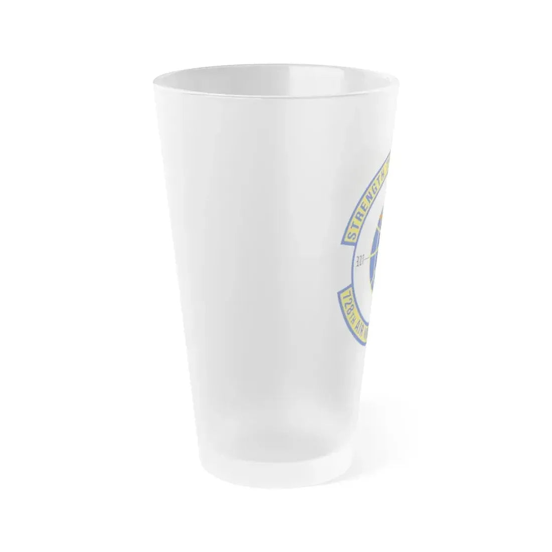 728 Air Mobility Squadron AMC (U.S. Air Force) Frosted Pint Glass 16oz - Go Mug Yourself