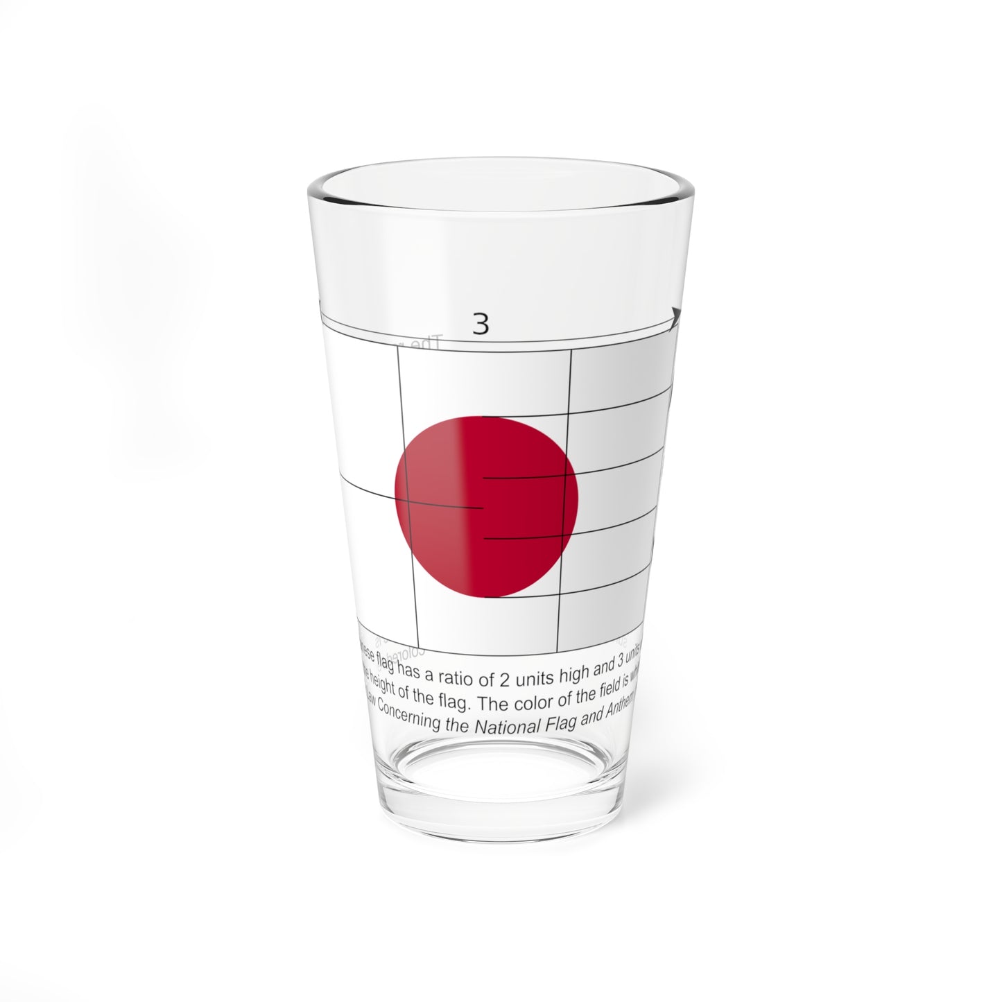 Construction sheet of the Japanese flag EN (Japan) Pint Glass 16oz