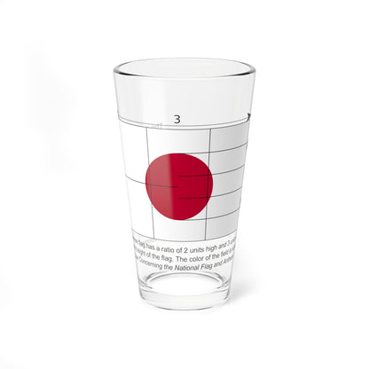 Construction sheet of the Japanese flag EN (Japan) Pint Glass 16oz