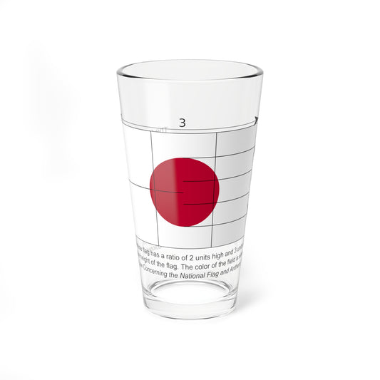 Construction sheet of the Japanese flag EN (Japan) Pint Glass 16oz
