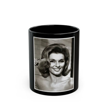 Nancy Kovack #49 (Vintage Female Icon) Black Coffee Mug-11oz-Go Mug Yourself