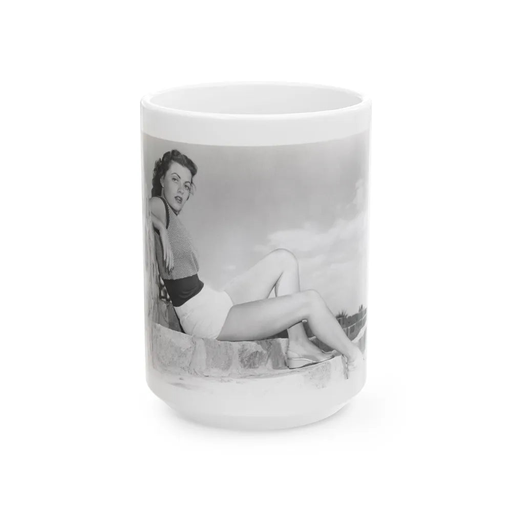 Faith Domergue #119 (Vintage Female Icon) White Coffee Mug-15oz-Go Mug Yourself