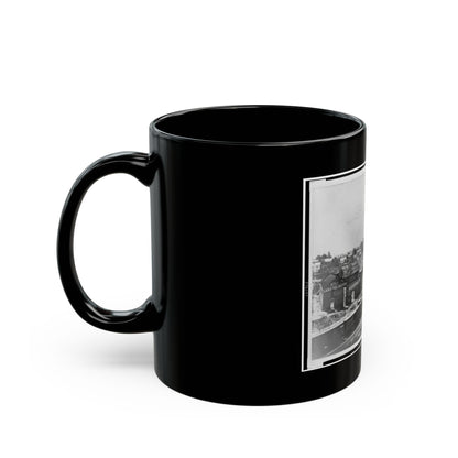 View Of Atlanta, Georgia, With Railroad Cars In Left Foreground (U.S. Civil War) Black Coffee Mug