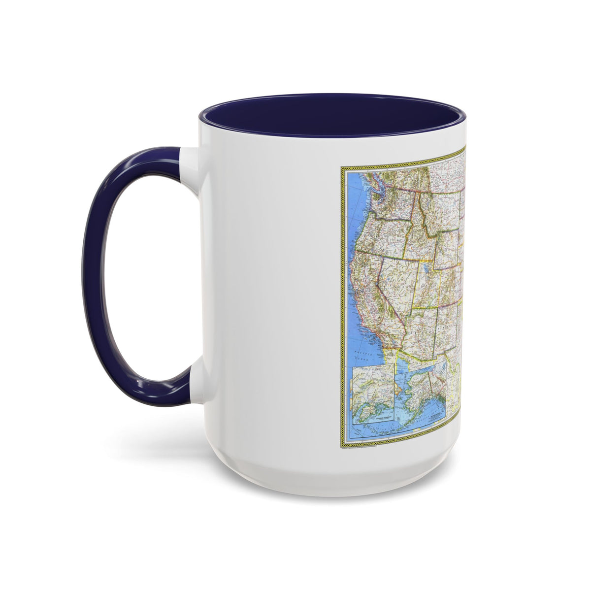 USA - The United States (1976) (Map) Accent Coffee Mug