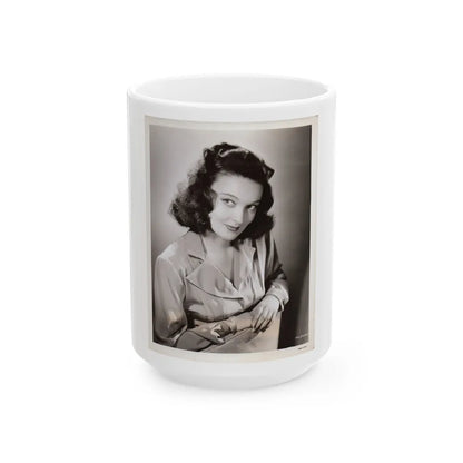 Karin Booth #49 (Vintage Female Icon) White Coffee Mug-15oz-Go Mug Yourself