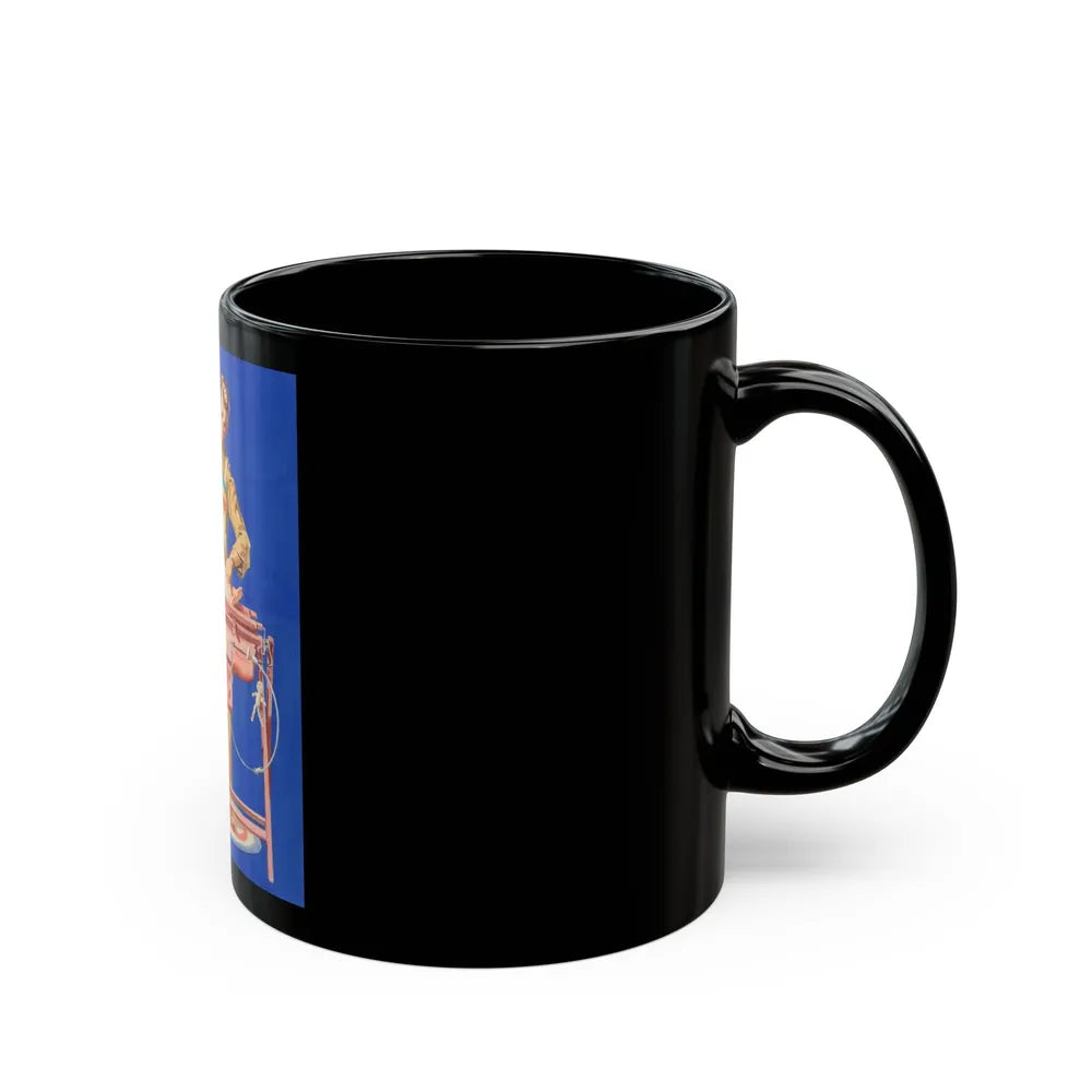 Fatherhood, advertisement - Black Coffee Mug-Go Mug Yourself