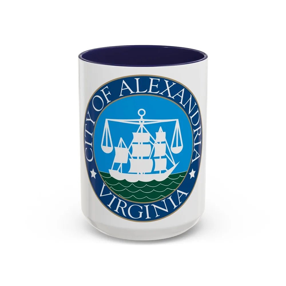 Seal of Alexandria Virginia - Accent Coffee Mug-15oz-Navy-Go Mug Yourself