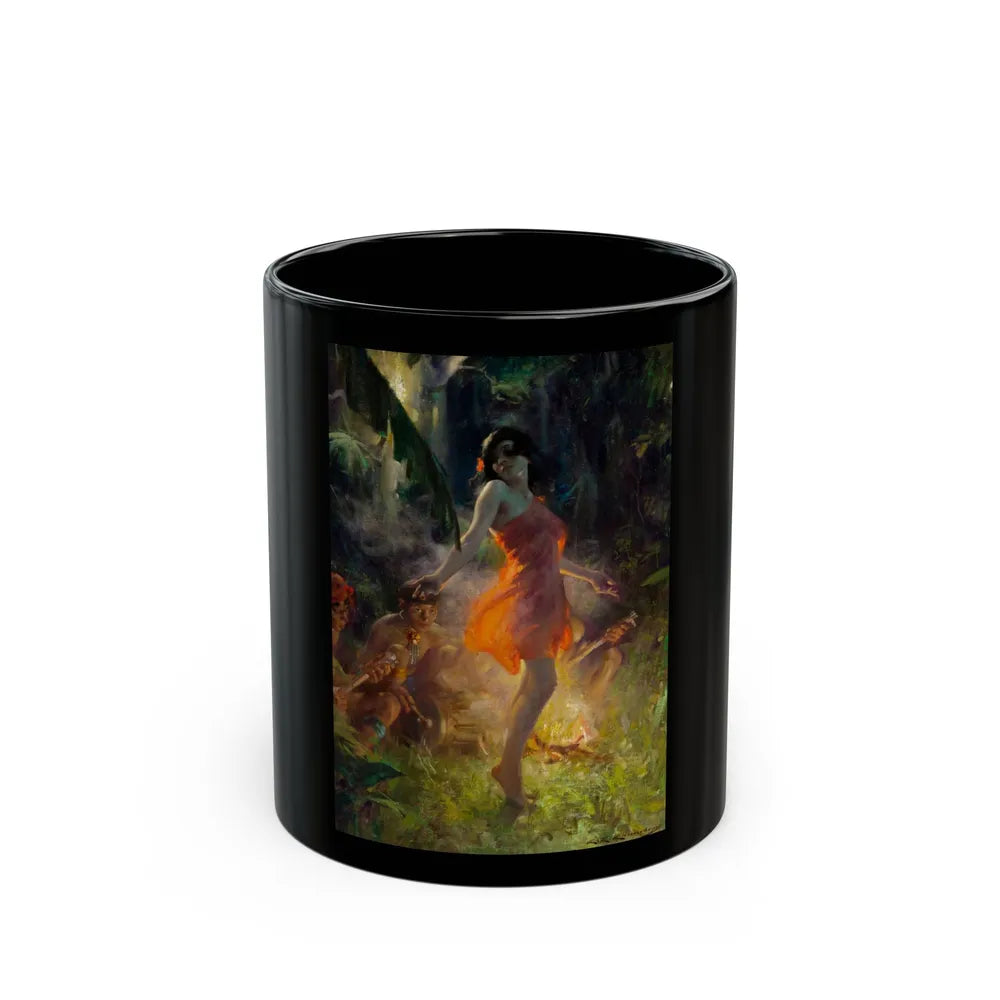 Fire Dancer, c. 1920 - Black Coffee Mug-11oz-Go Mug Yourself